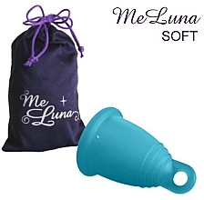 Menstrual Cup with Loop, size M, sea wave - MeLuna Soft Menstrual Cup Stem — photo N6