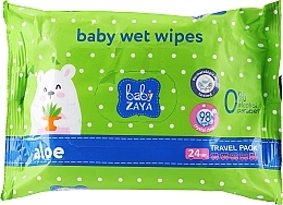 Fragrances, Perfumes, Cosmetics Aloe Wet Wipes, 24 pcs - Baby Zaya