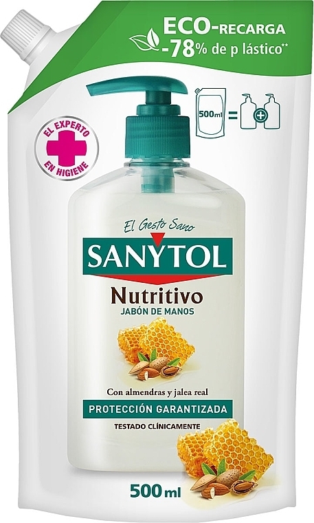 Almond & Royal Jelly Nourishing Hand Soap - Sanytol (replacement block) — photo N1