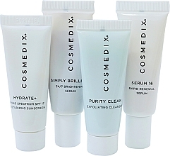 Set - Cosmedix Even Skin Tone 4-Piece Essentials Kit (f/cleanser/15ml + f/ser/15ml + f/ser/15ml + f/cr/15ml) — photo N9