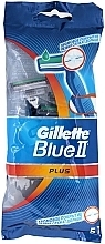 Disposable Shaving Razor Set, 5 pcs - Gillette Blue II Plus — photo N1
