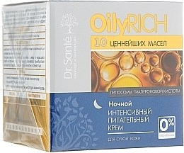 Fragrances, Perfumes, Cosmetics Intensive Nourishing Night Face Cream - Dr. Sante Oily Rich