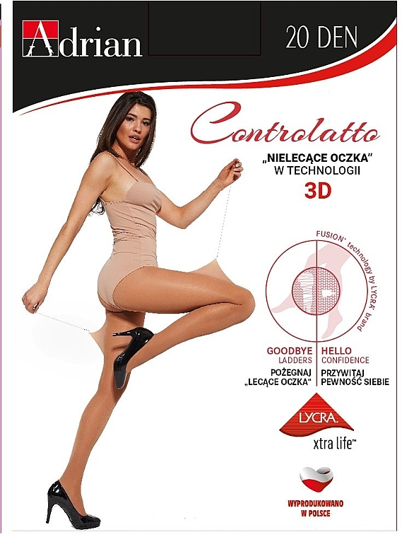 Women's Tights "Controlatto 3D" 20 Den, nero - Adrian — photo N1