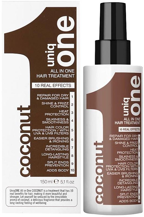 Mask Spray with Coconut Scent - Revlon Professional Uniq One All in One Coconut Hair Treatment — photo N6