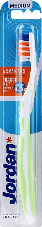 Medium Toothbrush Advanced, white & green - Jordan Advanced Medium — photo N1