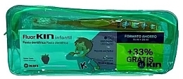 Fragrances, Perfumes, Cosmetics Set - Kin Childrens Fluorkin Set Green Bag (toothpaste/75ml+toothbrush/1pcs+bag)