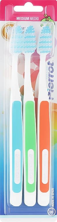 Toothbrush Set "Coloros", orange + green + blue - Pierrot New Active — photo N12