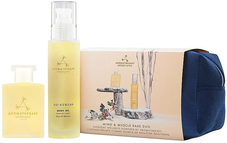 Gift Set - Aromatherapy Associates Mind & Muscle Ease Duo (b/oil/100ml + sh/oil/55ml + bag) — photo N1