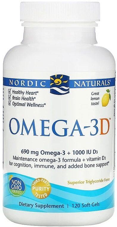 Dietary Supplement with Lemon Taste " - Nordic Naturals Omega 3D — photo N1