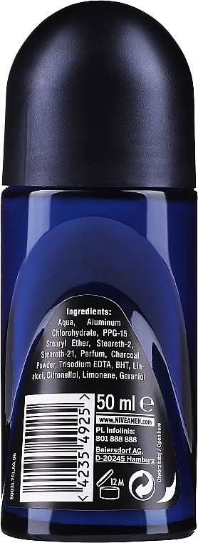Men Roll-On Deodorant - NIVEA Men Deep Dry & Clean Feel Antiperspirant — photo N2