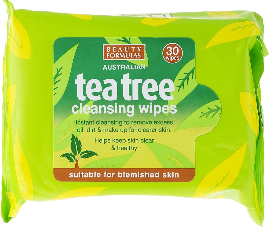 Facial Cleansing Wipes - Beauty Formulas Tea Tree Cleansing Wipes — photo N1