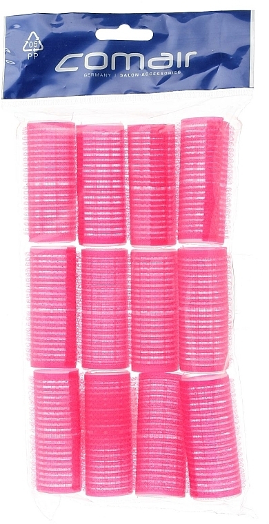 Velcro Rollers, 12 pcs, 25 mm, pink - Comair — photo N1