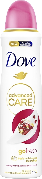 Deodorant Antiperspirant - Dove Go Fresh Pomegranate & Lemon Verbena — photo N1