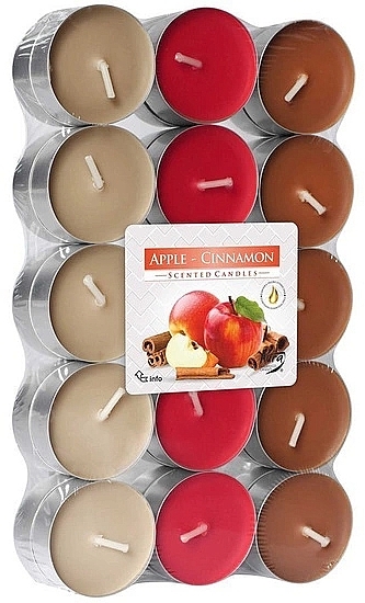 Apple & Cinnamon Tealight Set - Bispol Apple-Cinnamon Scented Candles — photo N1