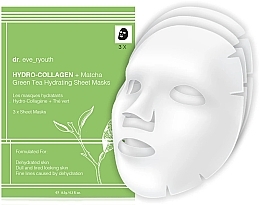 Fragrances, Perfumes, Cosmetics Moisturizing Facial Sheet Mask - Dr. Eve_Hydro-Collagen + Matcha Green Tea Hydrating Sheet Masks