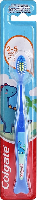 Soft Kids Toothbrush, 2+ years, blue with dinosaur - Colgate Kids 2Y+ Toothbrush Extra Soft — photo N5