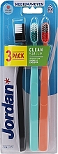 Fragrances, Perfumes, Cosmetics Toothbrush, medium, black + mint + orange - Jordan Clean Smile Medium