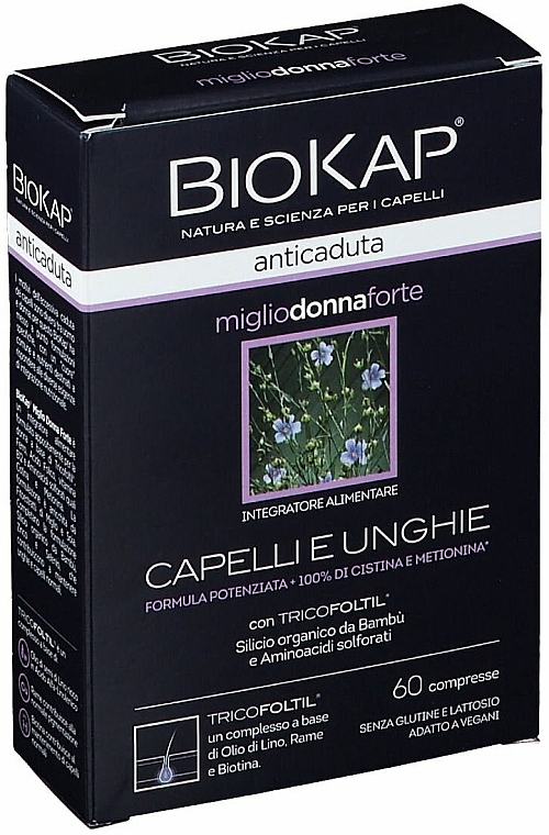 Hair & Nail Health Capsules - BiosLine BioKap Anticaduta Miglio Donna Forte Capsules — photo N1