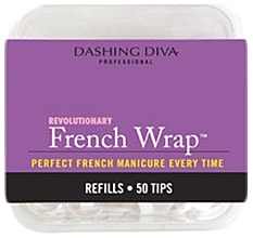 Narrow Nail Tips "French Smile" - Dashing Diva French Wrap White 50 Tips (Size 11) — photo N4