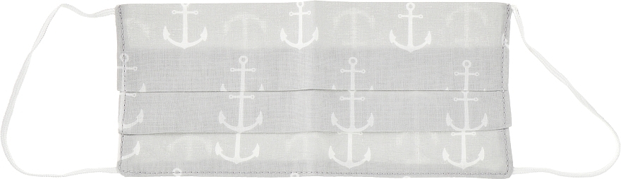 Protective Cotton Face Mask "Anchors", grey, size M - Gioia — photo N7