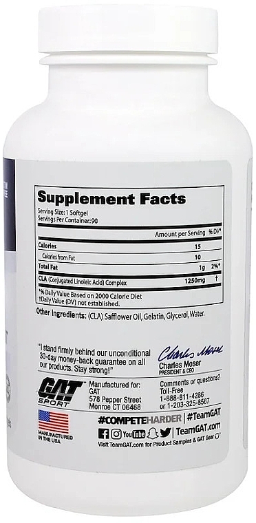 Dietary Supplement "Conjugated Linoleic Acid" - GAT Sport CLA 1250 — photo N6