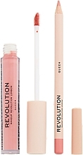 Lip Makeup Set - Makeup Revolution Lip Contour Kit Queen (lip/gloss/3ml + lip/pencil/0.8g) — photo N15