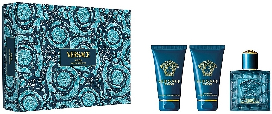 Versace Eros - Set (edt/50ml+sh/gel/50ml+ash/balm/50ml) — photo N1