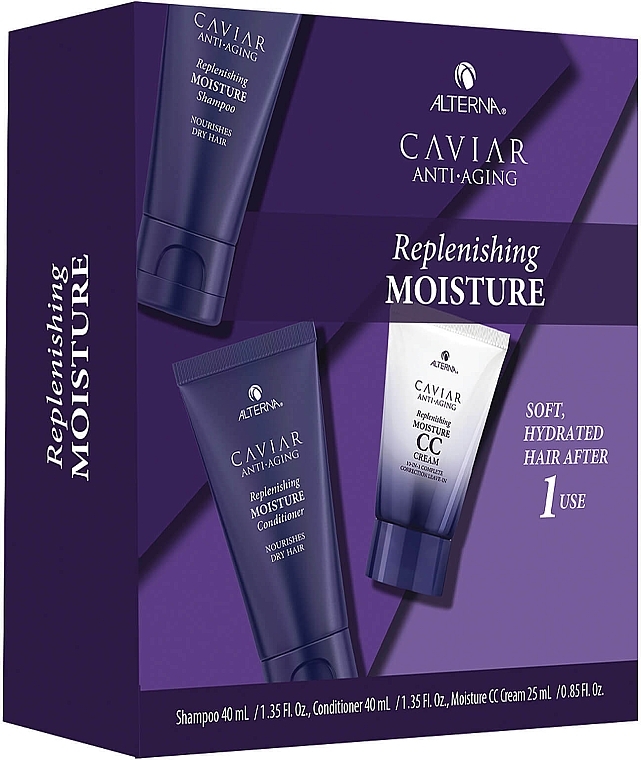 Set - Alterna Caviar Anti-Aging Replenishing Moisture Trial Kit (mini/h/cr/25ml + mini/sh/40ml + mini/cond/40ml) — photo N1