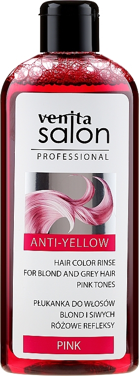 Blonde & Grey Hair Conditioner - Venita Salon Anty-Yellow Blond & Grey Hair Color Rinse Pink — photo N7