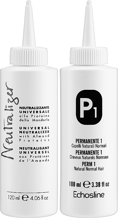 Perm Kit for Normal Hair - Echosline Perm P1 (neutralizer/120ml + perm/100ml) — photo N6