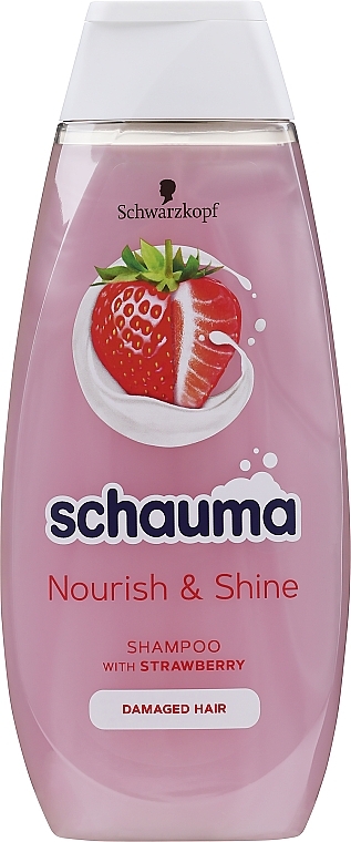 Damaged Hair Shampoo "Strawberry" - Schauma Nourish & Shine Strawberry Shampoo — photo N6