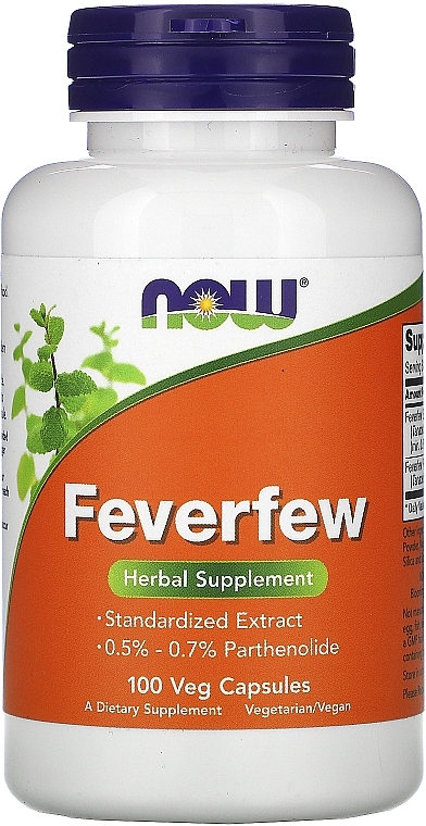 Feverfew Capsules - Now Foods Feverfew — photo N3