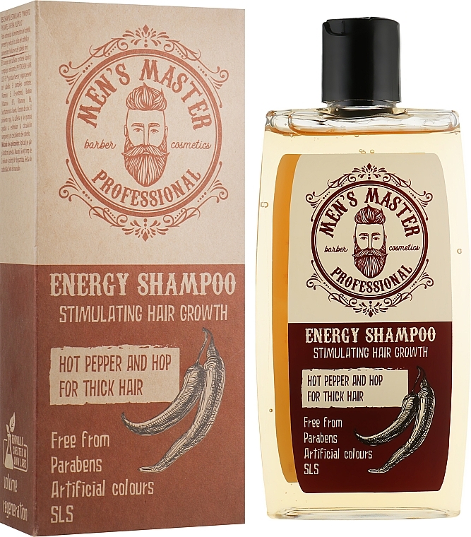 Red Pepper, Caffeine & Hop Stimulating Shampoo - Man's Master — photo N1