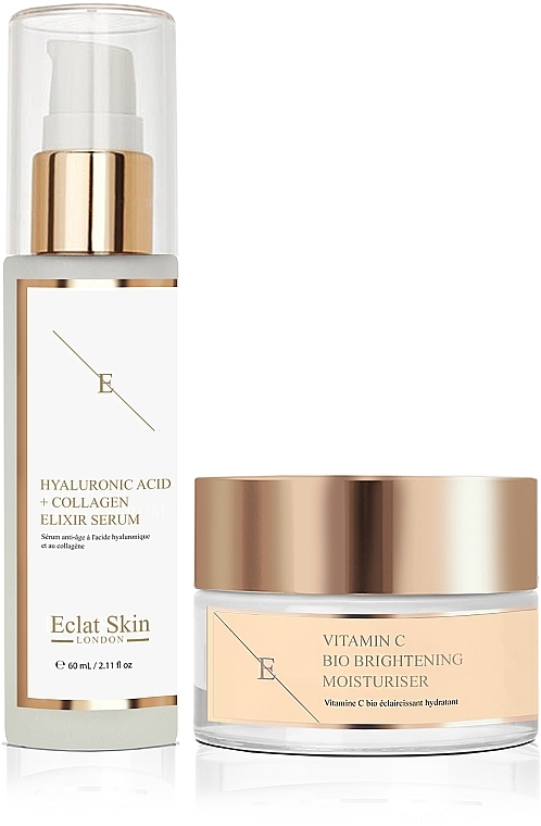 Set - Eclat Skin London Hyaluronic + Collagen + Vitamin C Bio Giftset (ser/60ml + cr/50ml) — photo N1