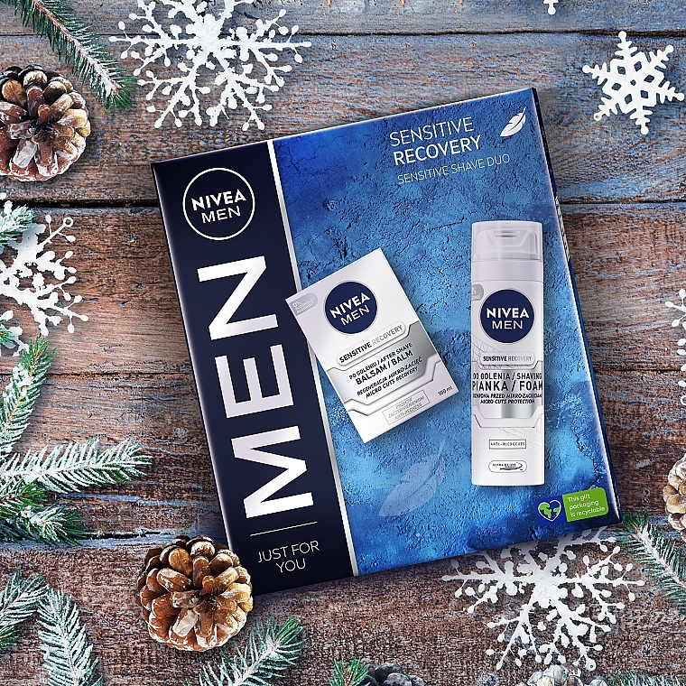 Set - NIVEA MEN Sensitive Recovery (ash/balm/100ml + foam/200ml) — photo N3