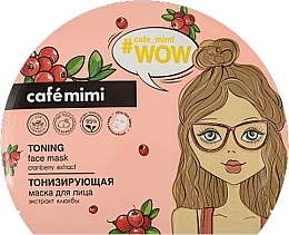 Fragrances, Perfumes, Cosmetics Toning Facial Sheet Mask - Cafe Mimi Toning Face Mask Cranberry Extract