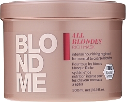 Rich Mask for All Hair Types - Schwarzkopf Professional BlondMe All Blondes Rich Mask — photo N9