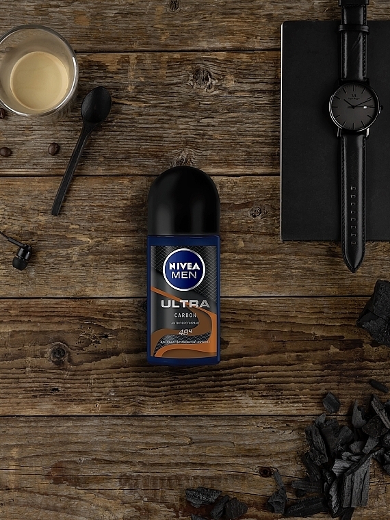 Roll-On Deodorant Antiperspirant for Men - Nivea Men Deodorant Ultra Carbon — photo N7