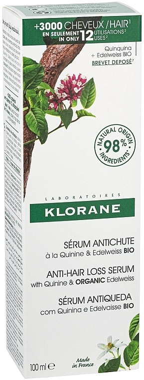 Hair Densifying Serum - Klorane Hair Strengthening Serum With Quinine & Organic Edelweiss Against Hair Loss — photo N2