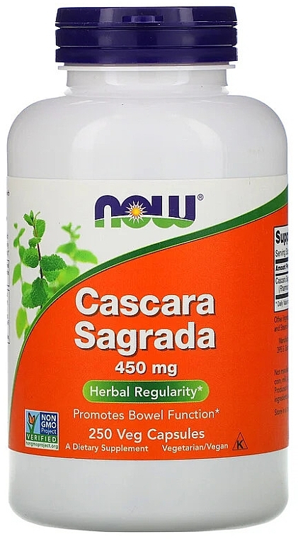 Natural Dietary Supplement, 450 mg - Now Foods Cascara Sagrada — photo N5