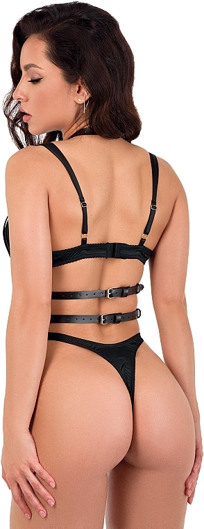 Eco-Leather Harness 'Plea Sure', black - MAKEUP Women's PU Leather Harness (1pc) — photo N2