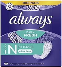 Sanitary Pads, 60pcs - Always Dailies Fresh & Protect Panty Liners Normal — photo N2