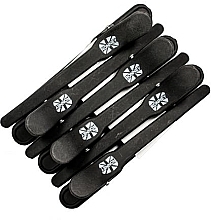 Fragrances, Perfumes, Cosmetics Hair Clips, black, L, 6 pcs, RA 00071 - Ronney Professional Carbon Hair Clip