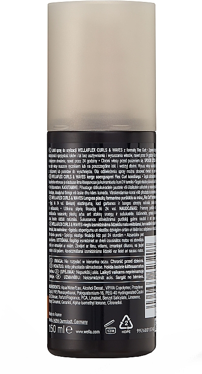 Strong Hold Hair Styling Spray 'Curls & Waves' - Wella Wellaflex Curls & Waves Stayling Spray — photo N2