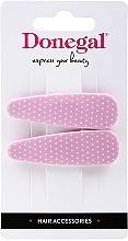 Fragrances, Perfumes, Cosmetics Hair Clips, 2 pcs, light pink with polka dots - Donegal