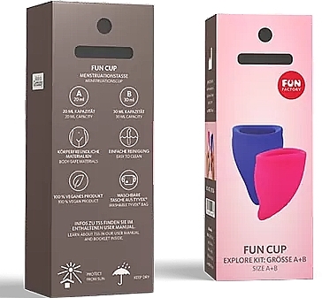 Menstrual Cup Set A & B Size - Fun Factory Fun Cup Explore Kit — photo N1