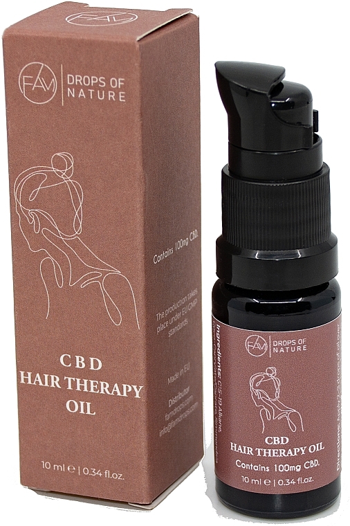 Hair Oil - Fam Drops Of Nature 100 mg CBD Hair Therapy Oil — photo N1