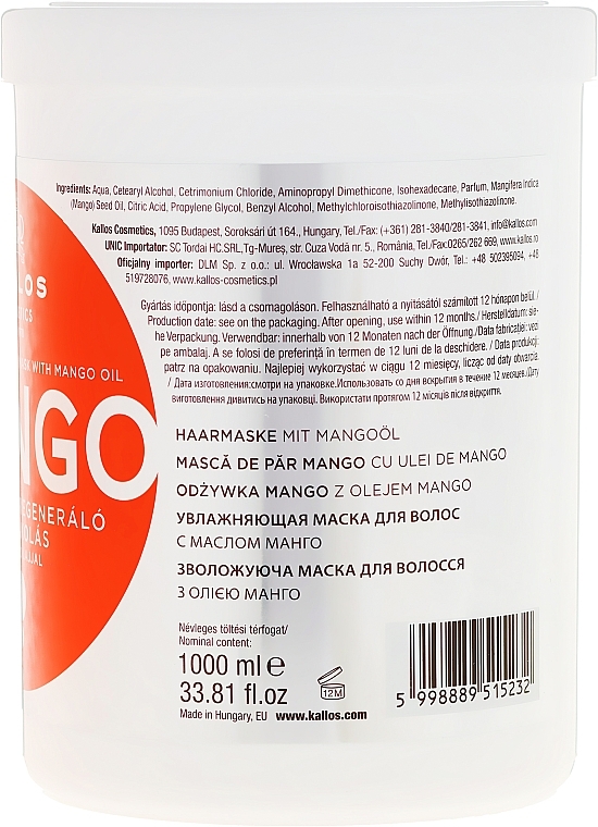 Hair Mask "Mango" - Kallos Cosmetics Mango — photo N27