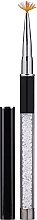 Ombre Brush with Rhinestones #4, black with white crystals - Silcare — photo N4