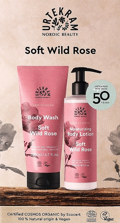 Set - Urtekram Soft Wild Rose Body Care Gift Box (b/wash/200ml + b/lot/245ml) — photo N1